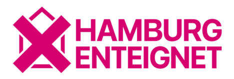 "Hamburg enteignet"-Logo in Magenta vor transparentem Hintergrund